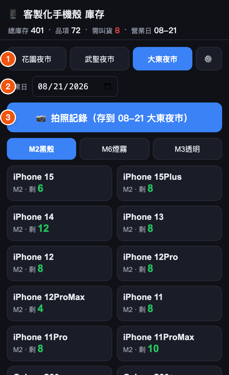 出攤時你 90% 的時間都停在這一頁。